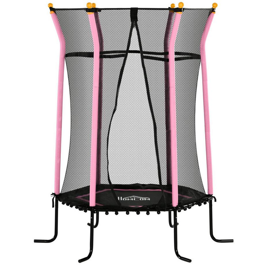 Northio  Kindertrampolin Ø163,5 cm, Trampolin mit Sicherheitsnetz, Randabdeckung, Gartentrampolin für Kinder 3-10 Jahre, bis 50 kg belastbar, Rosa 