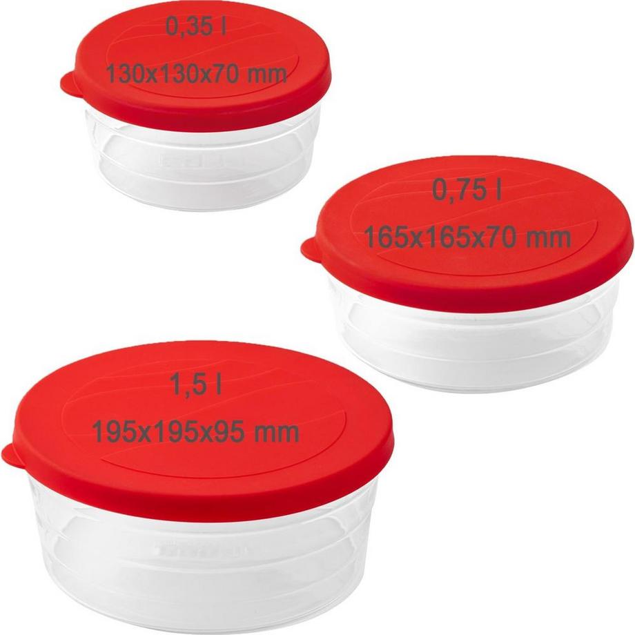 rotho  Vorratsdose Centric 3-teilig, 2.6 l, Transparent (2.60 l) 