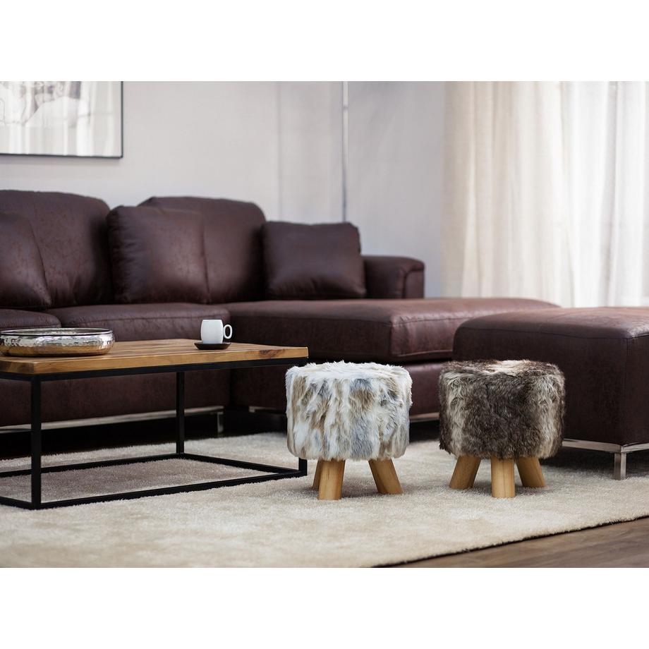 Beliani Hocker aus Stoff Klassisch TOPEKA  