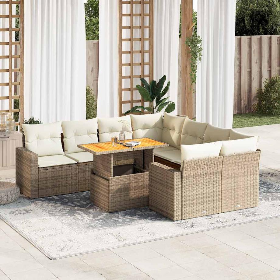 VidaXL set di divani da giardino Polirattan  