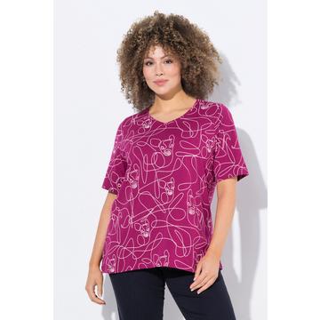 T-Shirt, Tiermuster, Classic, V-Ausschnitt, Halbarm