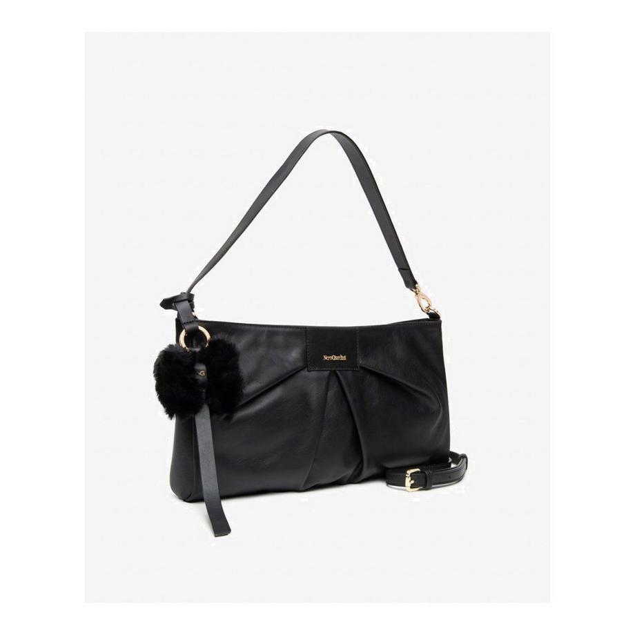 Nero Giardini Sac à bandoulière avec devant plissé et breloque pompon  