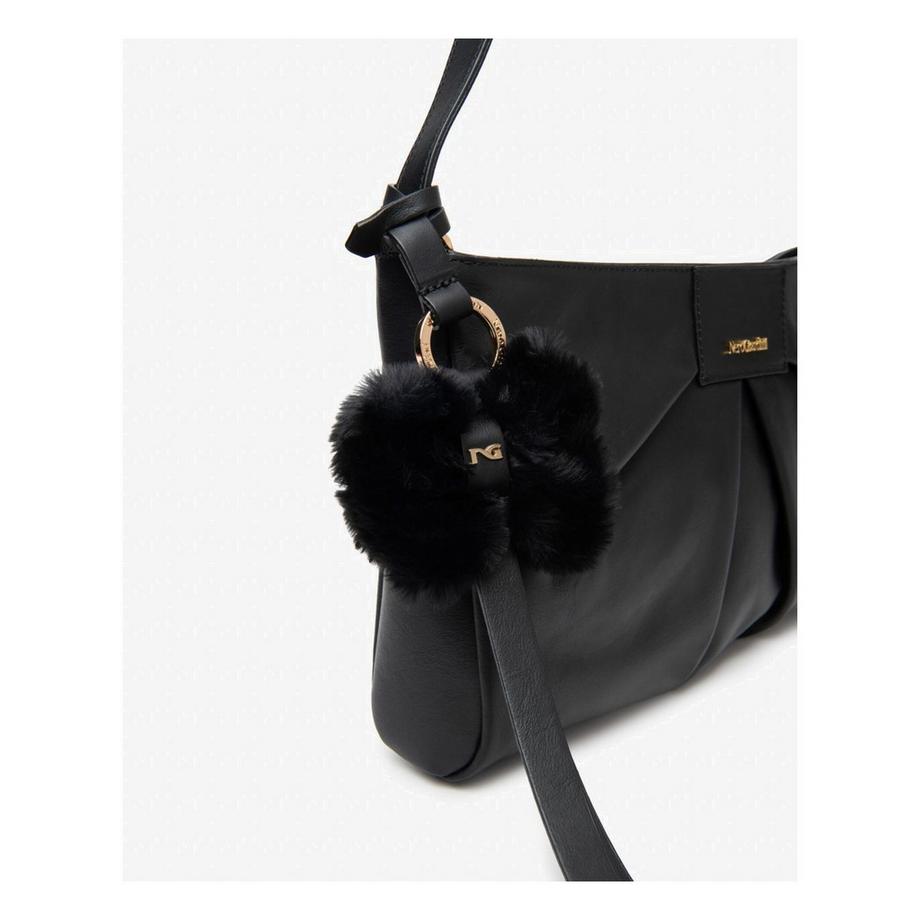 Nero Giardini Sac à bandoulière avec devant plissé et breloque pompon  