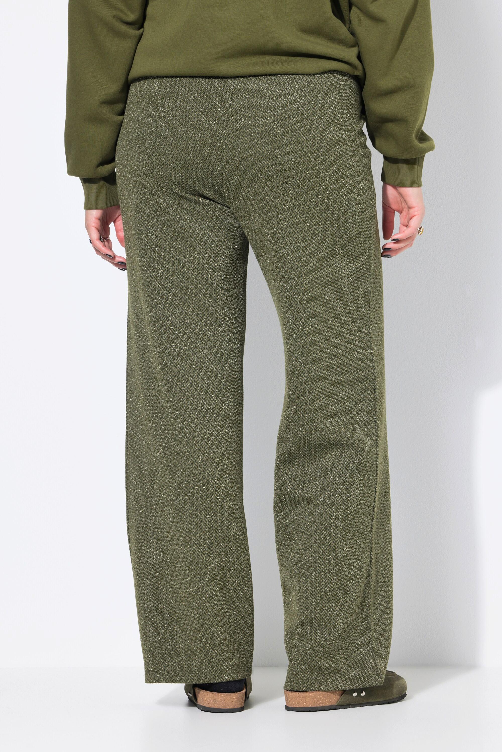 Studio Untold Pantalon Large Taille Haute Jacquard Pailleté  