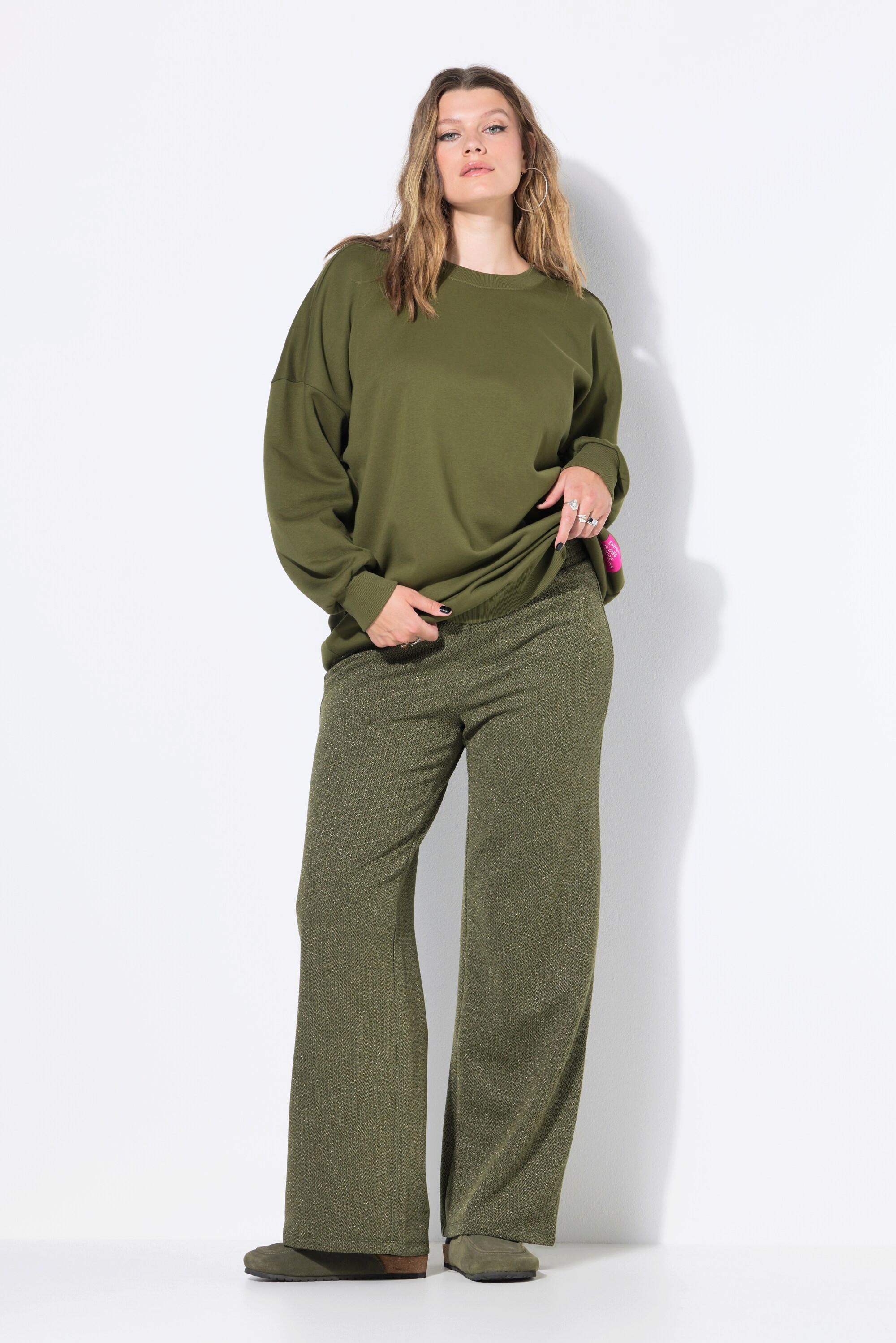 Studio Untold Pantalon Large Taille Haute Jacquard Pailleté  