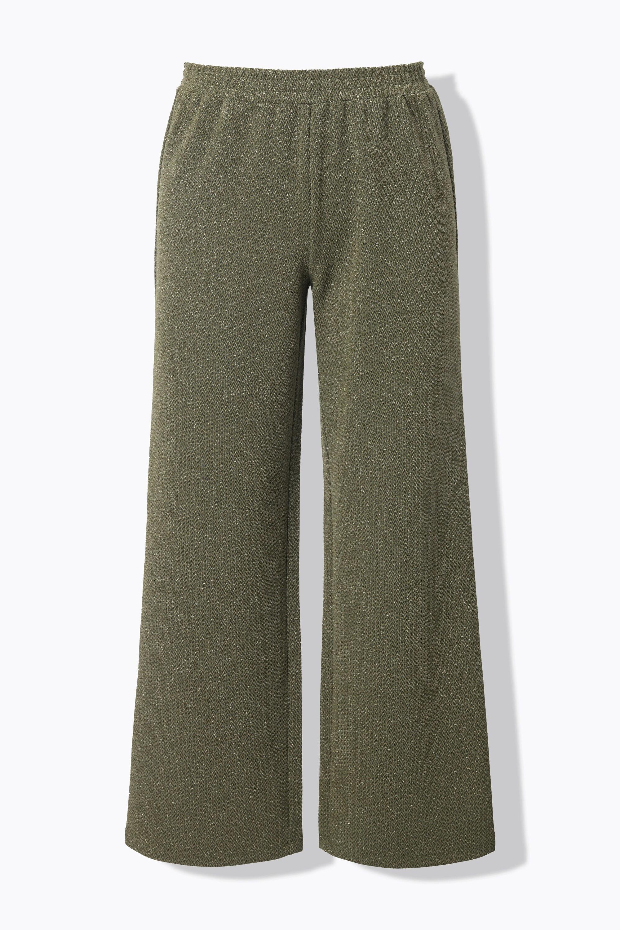 Studio Untold Pantalon Large Taille Haute Jacquard Pailleté  