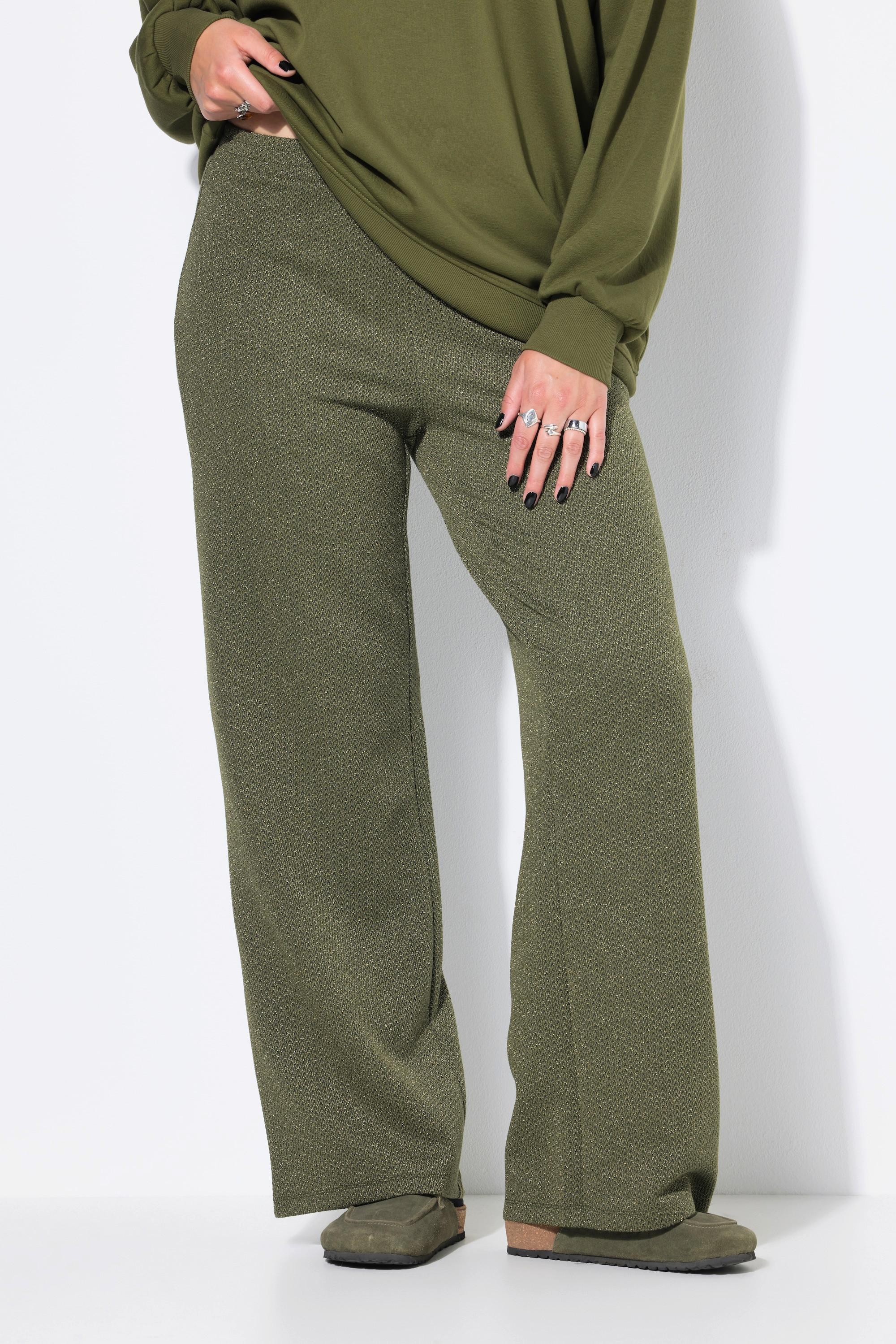 Studio Untold Pantalon Large Taille Haute Jacquard Pailleté  