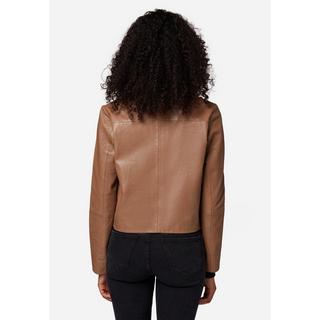 RICANO  Lederjacke Cecila, Bolero Stil mit zeitlosem Polokragen 