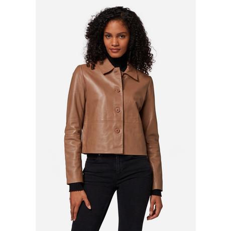 RICANO  Lederjacke Cecila, Bolero Stil mit zeitlosem Polokragen 