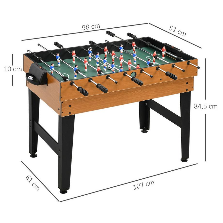 Northio  4 in 1 Multigame Spieletisch, Partyspieltisch mit Tischtennis, Kicker, Billard, Tischhockey, für Multiplayer-Spaß, Stahl, Naturholz+Schwarz 