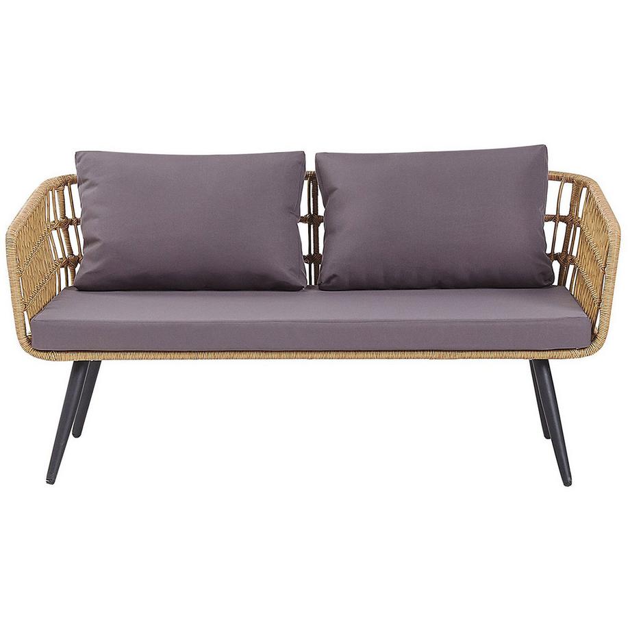 Beliani Lounge Set mit Tisch aus PE Rattan Rustikal FOBELLO  