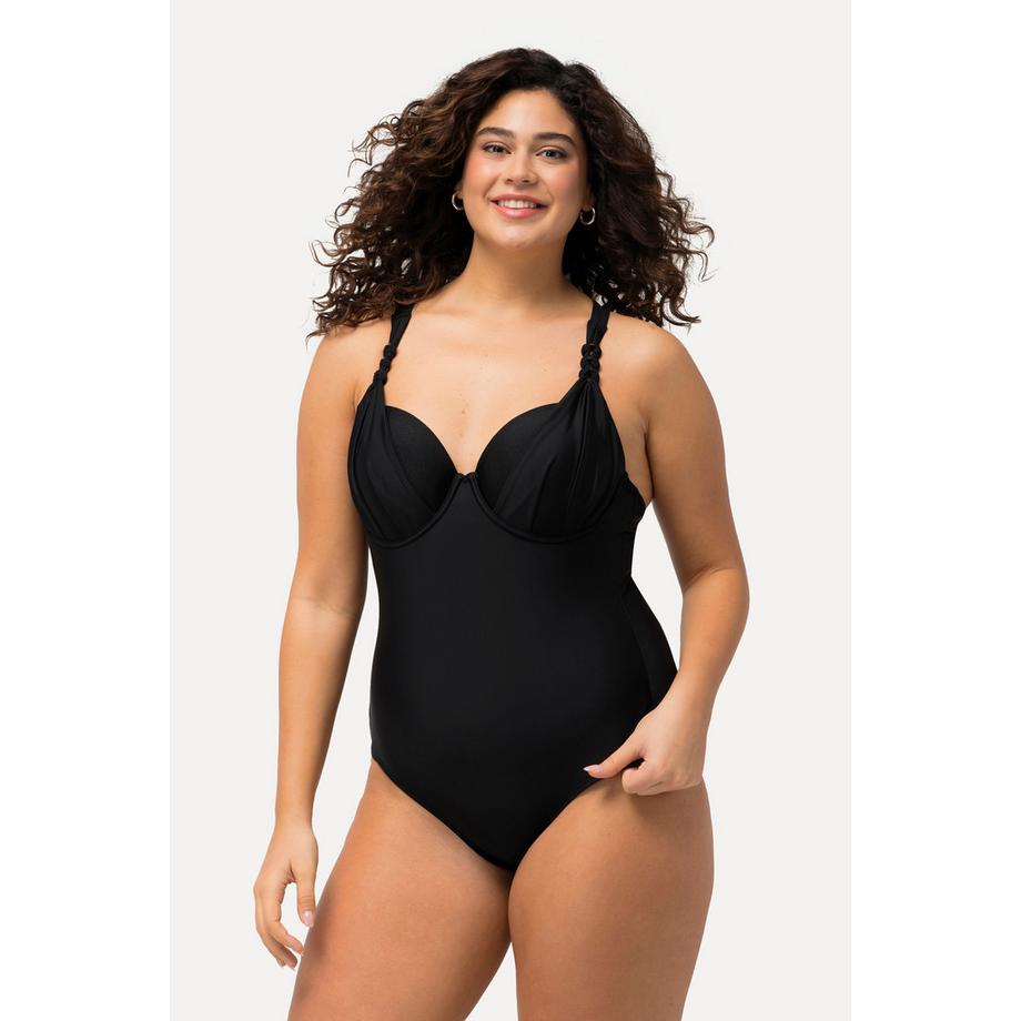 Ulla Popken Maillot de bain scintillant bonnets souples armatures bretelles réglables  