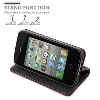 Cadorabo  Housse compatible avec Apple iPhone 4 / 4S - Coque de protection avec fermeture magnétique, fonction de support et compartiment pour carte 