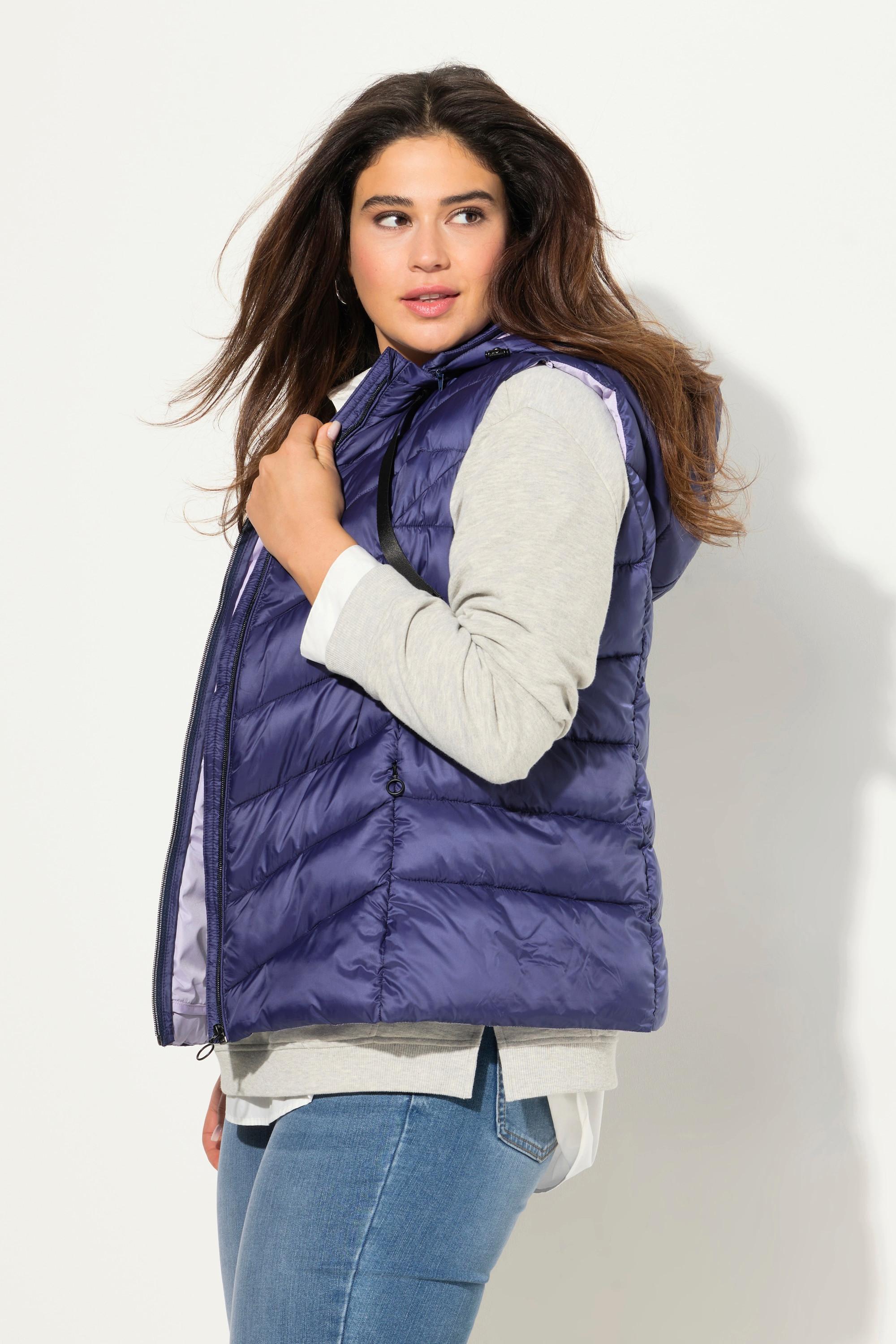 Ulla Popken  Gilet HYPRAR trapuntato e idrorepellente con cappuccio staccabile 