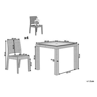 Beliani Ensemble de salle à manger de jardin pour 4 personnes en Matière synthétique Industriel FOSSANO  