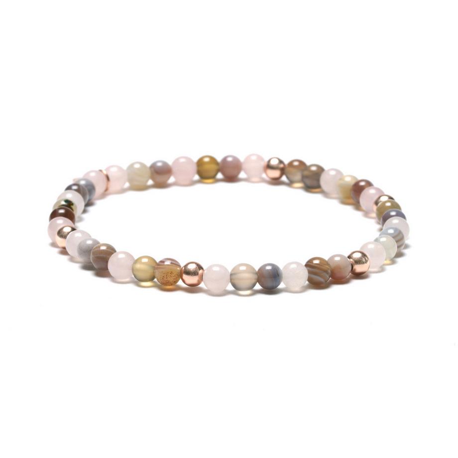Belinda  Armband mit Rosenquarz und Achat