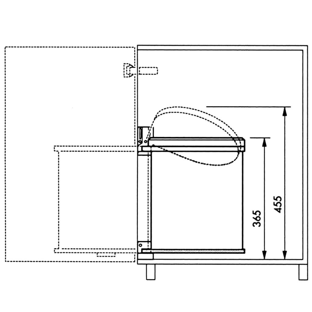 Hailo Poubelle encastrable Compact-Box M, avec dispositif de levage du couvercle, 1 x 15 l, inox.  
