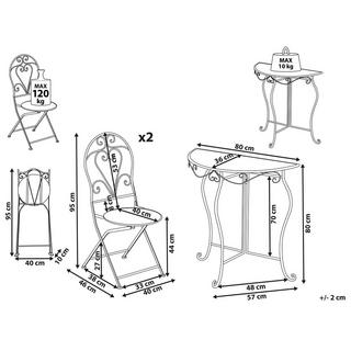 Beliani Ensemble pour bistro en Métal Rétro FOLELLI  