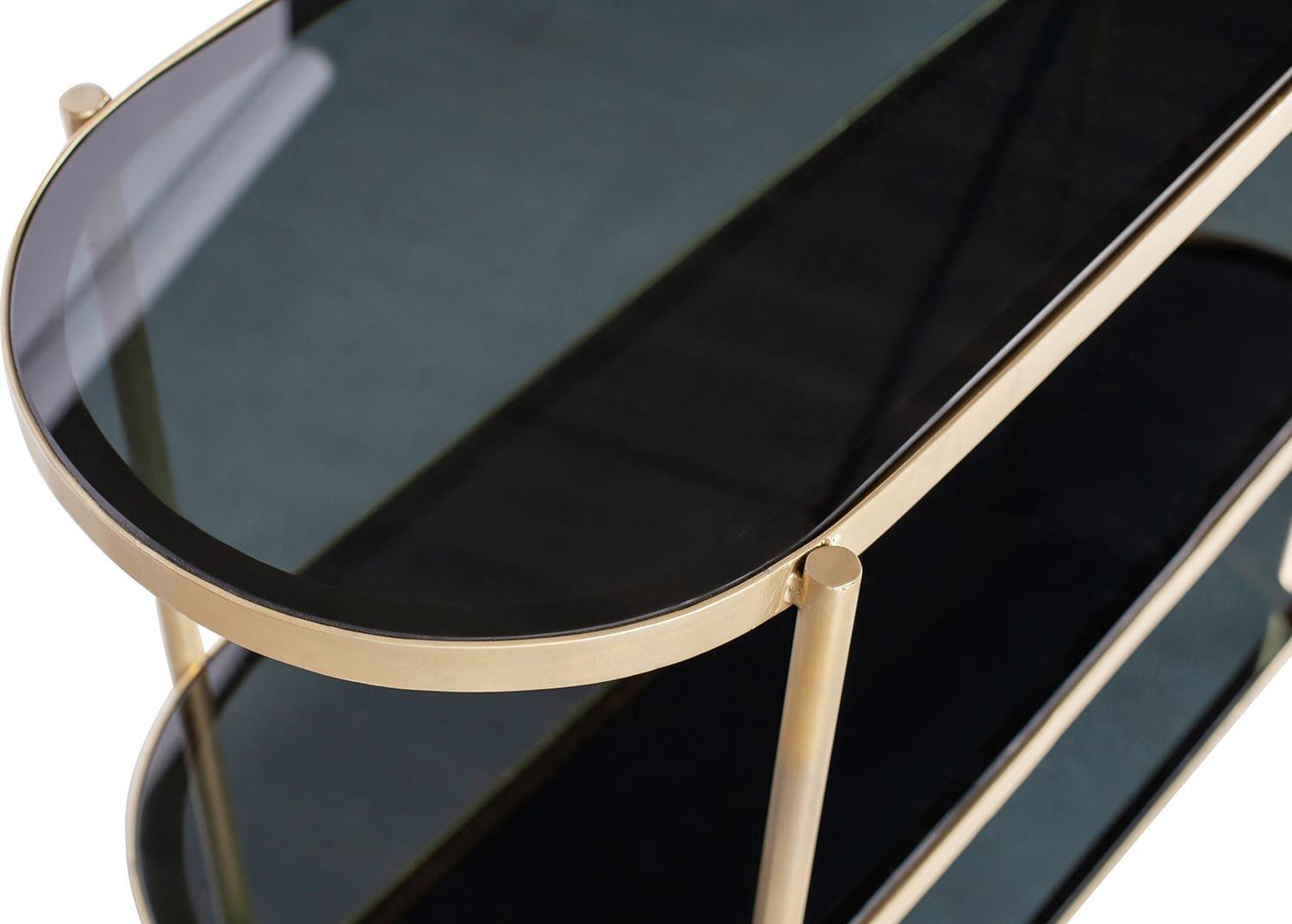 mutoni Table console Verre fumé métal 120x38  