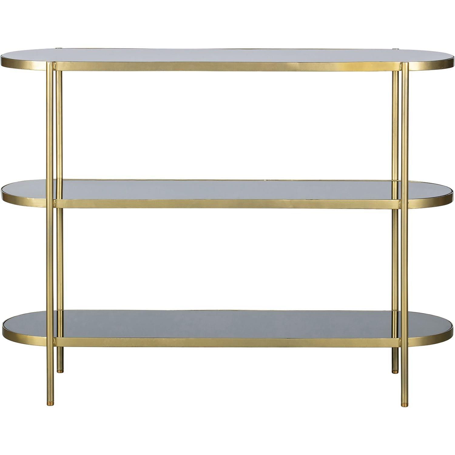 mutoni Table console Verre fumé métal 120x38  