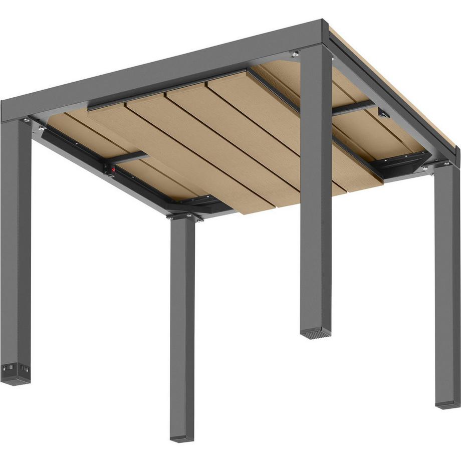 Tectake Table de Jardin Inca Extensible Aluminium Résistante Aux UV Intempéries Pieds Réglables 4-6 Places  