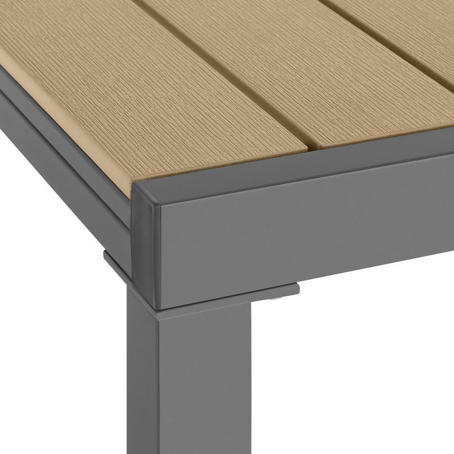 Tectake Table de Jardin Inca Extensible Aluminium Résistante Aux UV Intempéries Pieds Réglables 4-6 Places  