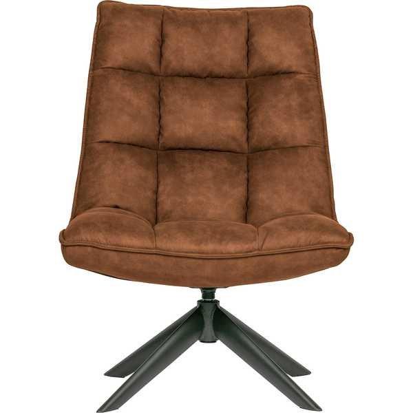 mutoni Fauteuil pivotant Jouke simili cuir cognac  