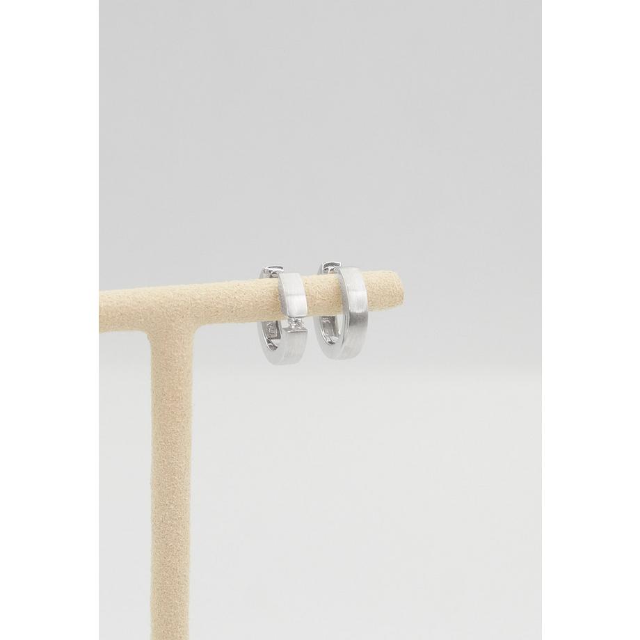 MUAU Schmuck  Creolen Weissgold 750 Diamant 0.05ct. 14mm 