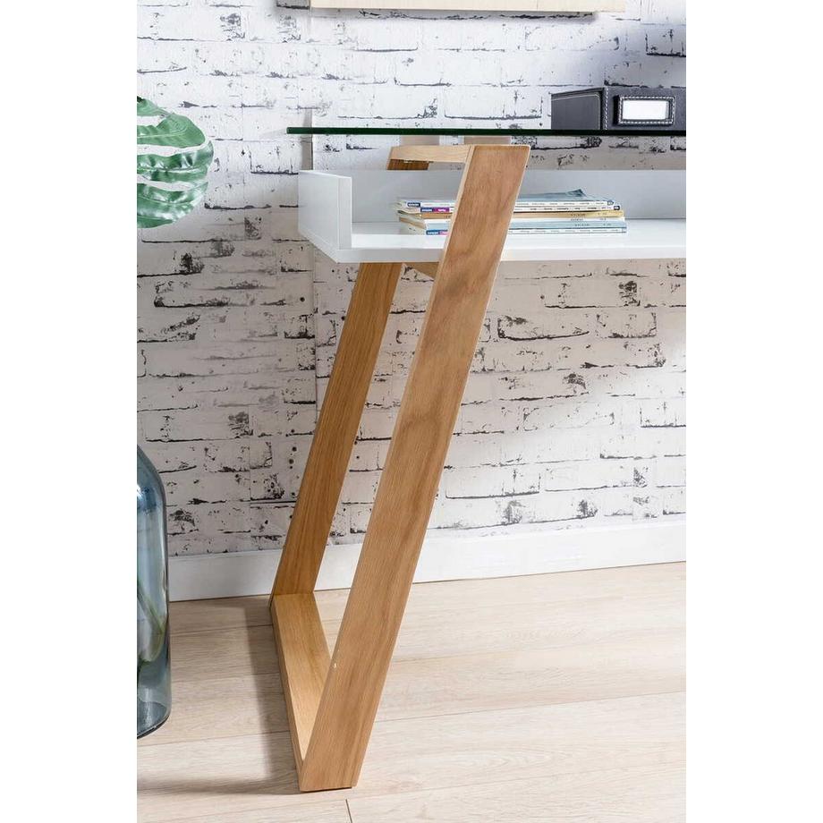 mutoni Schreibtisch 110x55x75cm natur-weiss  