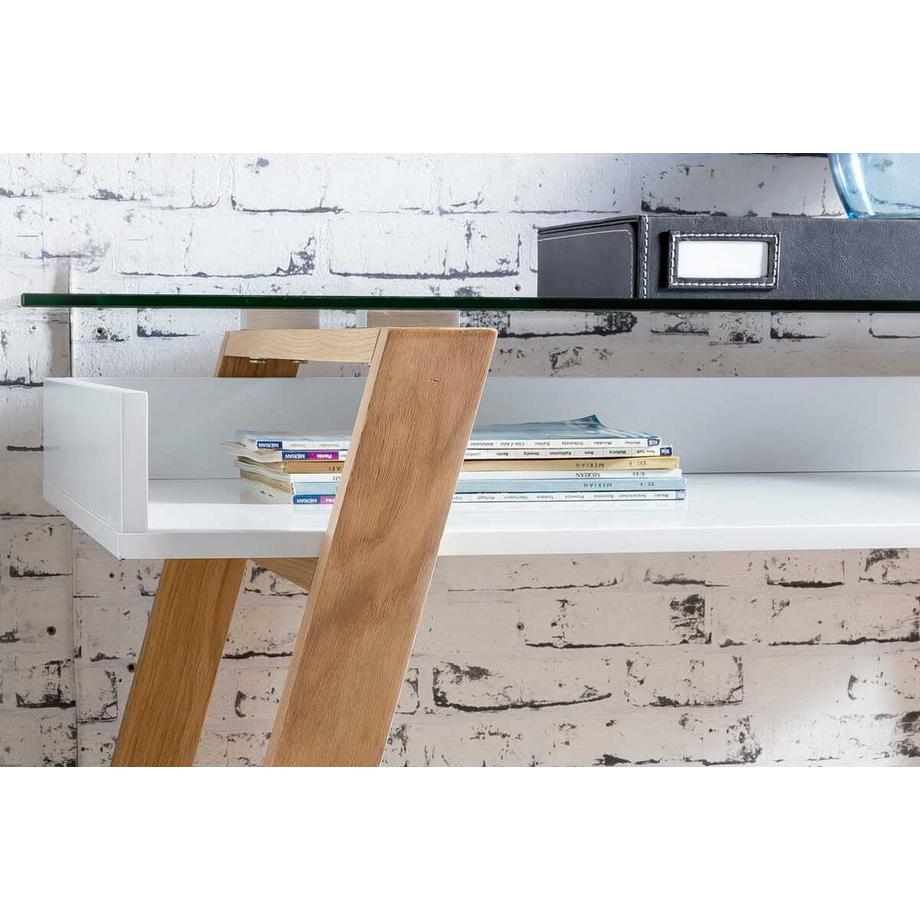 mutoni Schreibtisch 110x55x75cm natur-weiss  