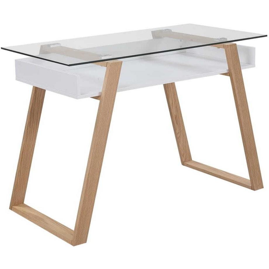 mutoni Schreibtisch 110x55x75cm natur-weiss  