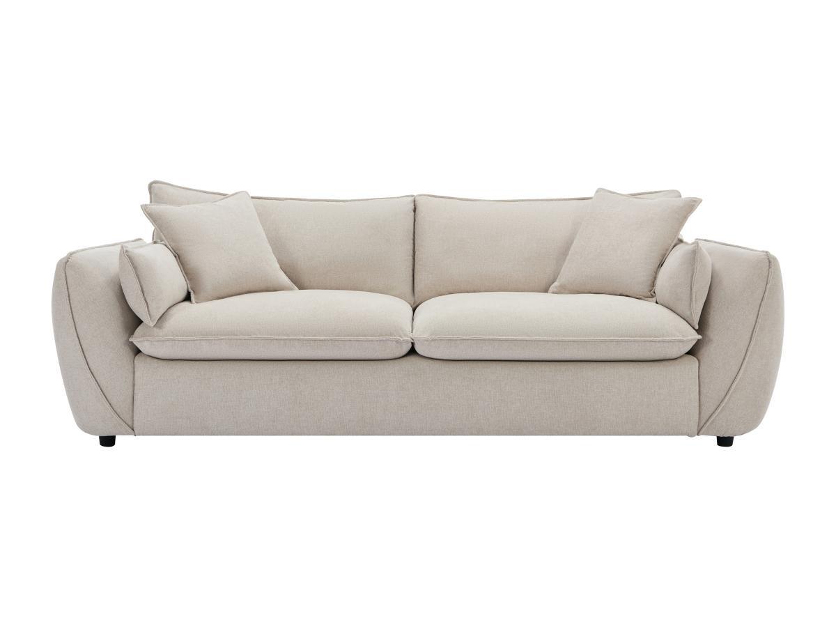 Vente-unique Sofa 3-Sitzer - Strukturstoff - Beige - BALVINO  