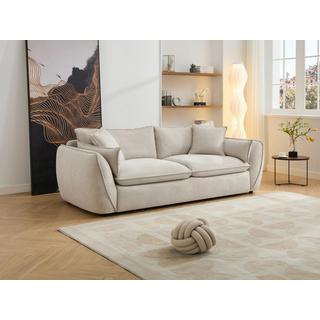 Vente-unique Sofa 3-Sitzer - Strukturstoff - Beige - BALVINO  