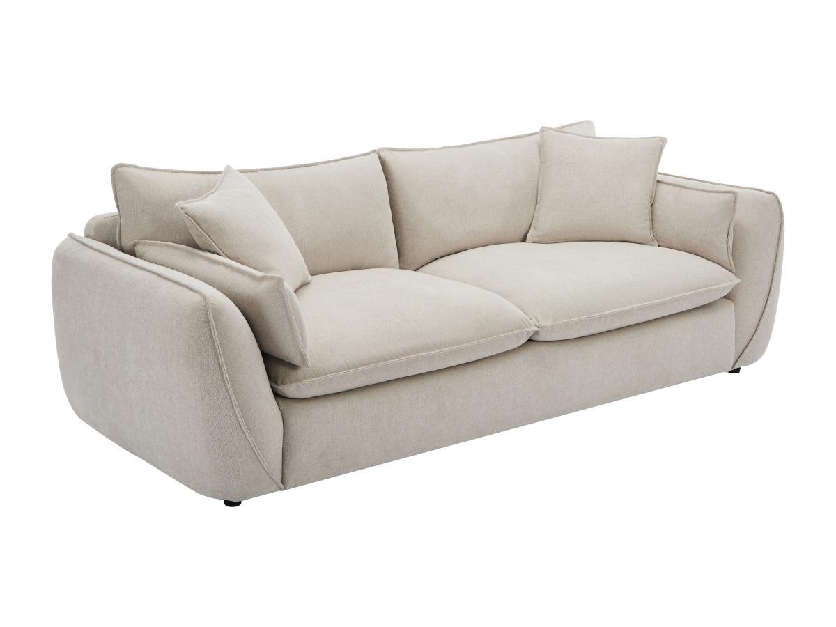 Vente-unique Sofa 3-Sitzer - Strukturstoff - Beige - BALVINO  