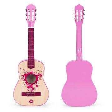 Kindergitarre rosa groß – 30 Holz, 6 Saiten, Metall und Nylon ECOTOYS