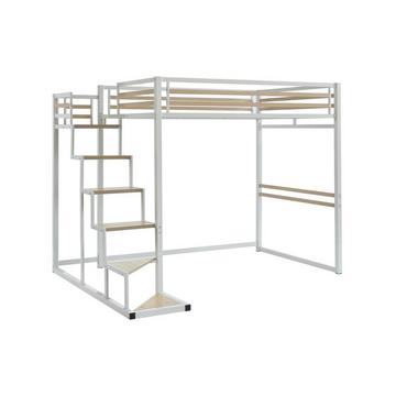 Hochbett - 140 x 200 cm - Metall & MDF - Weiß - JOGUI