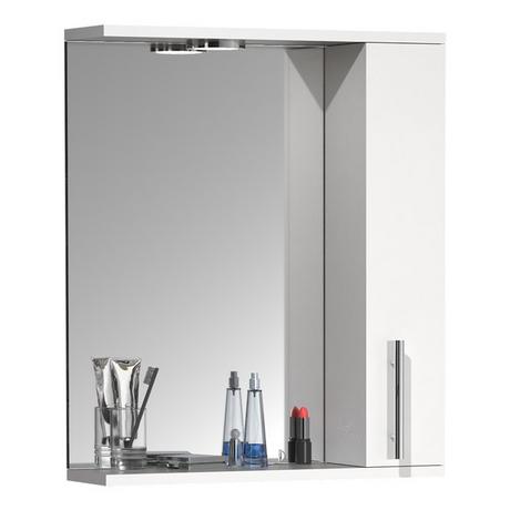 VCM Miroir de salle de bain miroir mural 50 cm miroir suspendu armoire de toilette porte tournante éclairage Lisalo M  