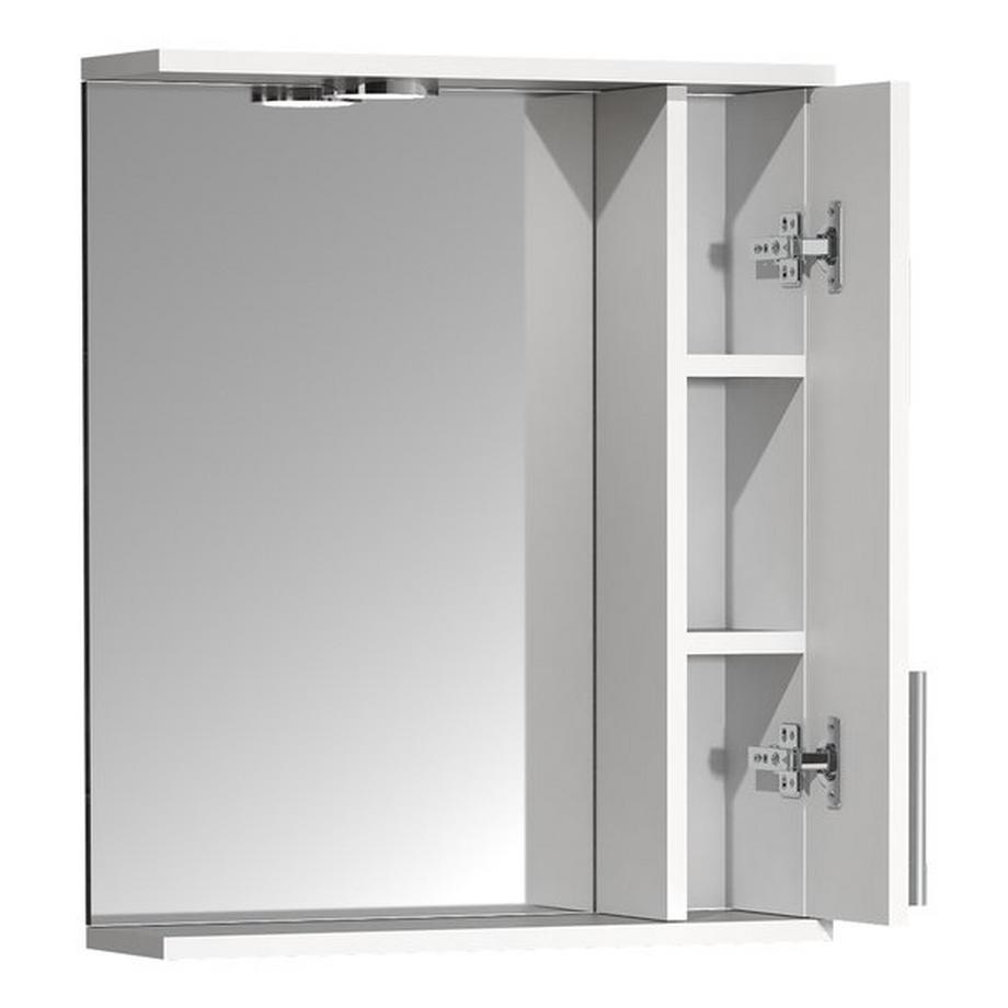 VCM Badspiegel Wandspiegel 50 cm Hängespiegel Spiegelschrank Badezimmer Drehtür Beleuchtung Lisalo M  