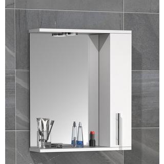 VCM Badspiegel Wandspiegel 50 cm Hängespiegel Spiegelschrank Badezimmer Drehtür Beleuchtung Lisalo M  