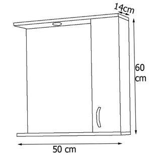 VCM Miroir de salle de bain miroir mural 50 cm miroir suspendu armoire de toilette porte tournante éclairage Lisalo M  