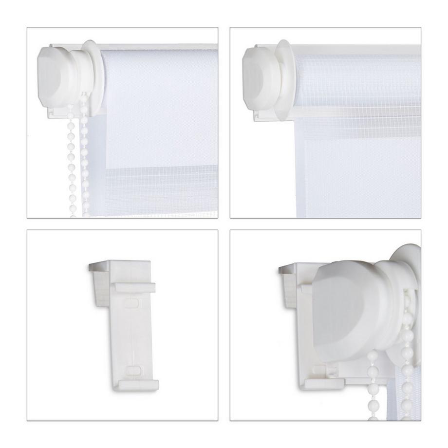 B2X  Doppelrollo Klemmfix ohne Bohren in Weiß 