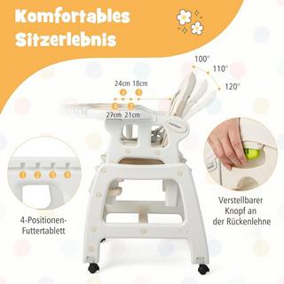 Northio  3 in 1 Babystuhl Hochstuhl & Essstuhl & Kindersitzgruppe 62 x 51 x 104 cm Beige 