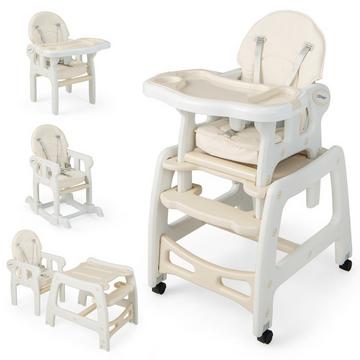 3 in 1 Babystuhl Hochstuhl & Essstuhl & Kindersitzgruppe 62 x 51 x 104 cm Beige