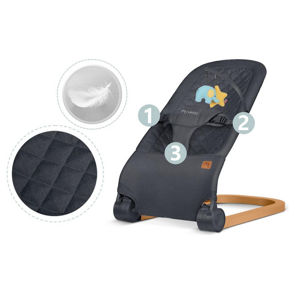 B2X  Babyschaukel mit Spielzeug NK-52 Nukido - Anthrazit 