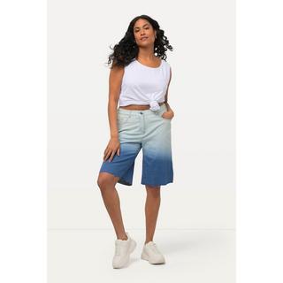 Ulla Popken  Short en jean Mary, dégradé de couleur, jambe large, 5 poches 