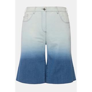 Ulla Popken  Short en jean Mary, dégradé de couleur, jambe large, 5 poches 