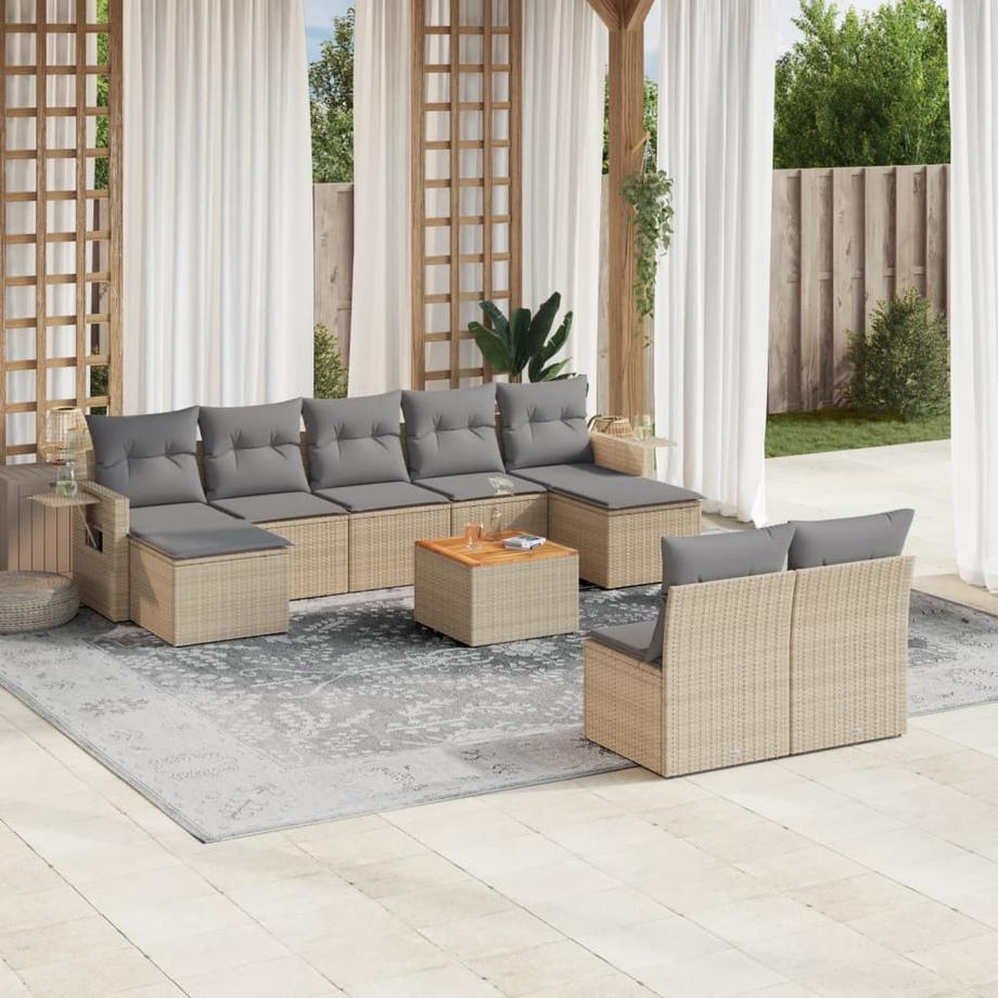 VidaXL set divano da giardino Polirattan  