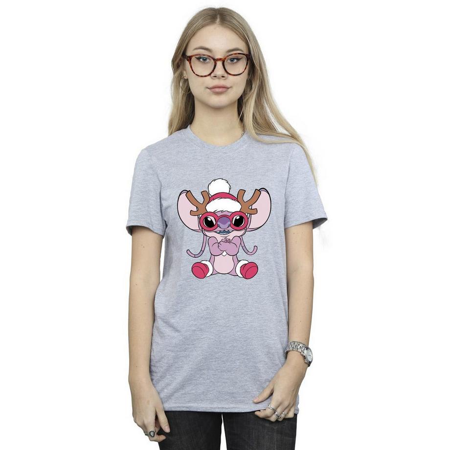 Disney T-shirt Stampa Natalizia Stitch  