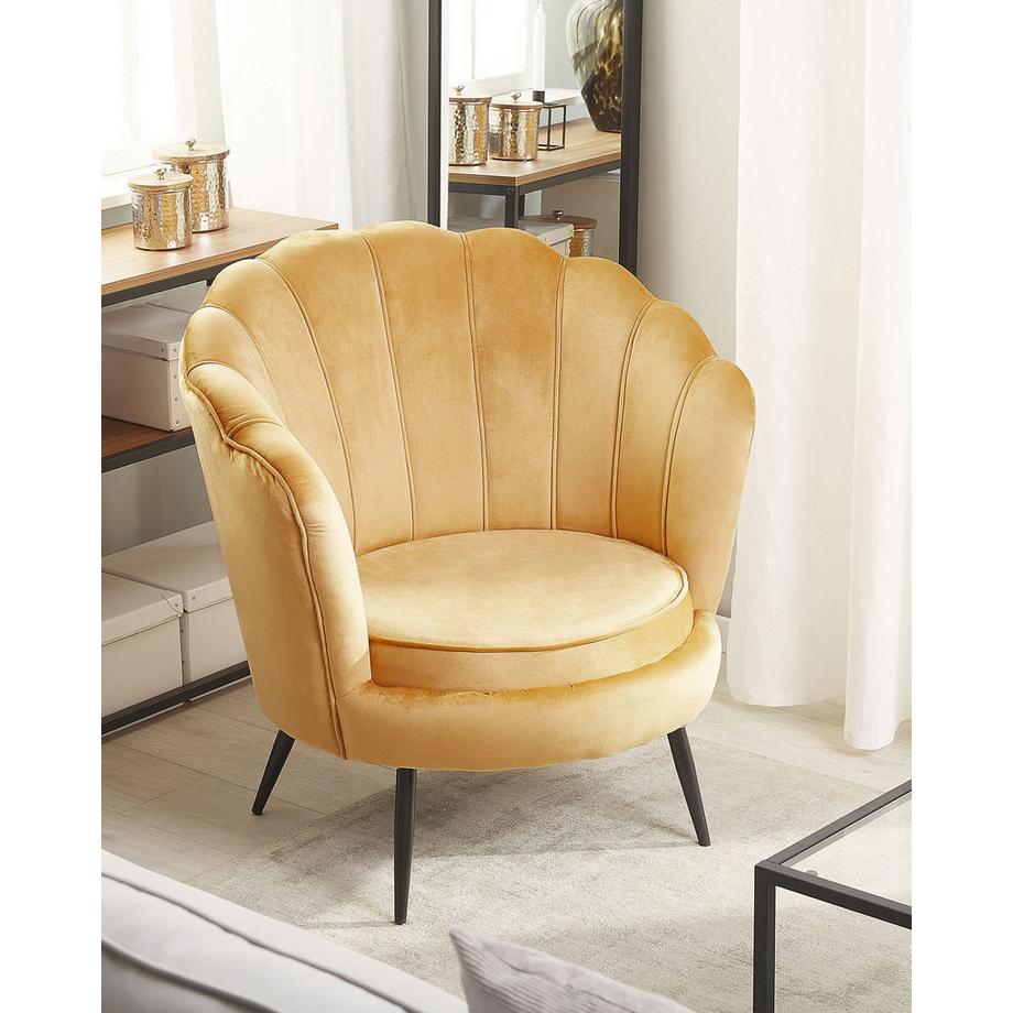 Beliani Fauteuil en Velours Glamour LOVIKKA  