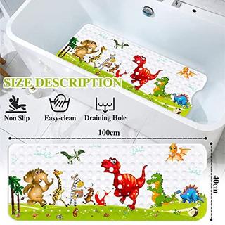 Activity-board Tapis de bain antidérapant, tapis de bain Extra Long 100x40cm, tapis de douche lavable en Machine avec ventouses, tapis de bain 100x40cm antidérapant  